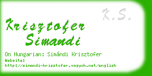 krisztofer simandi business card